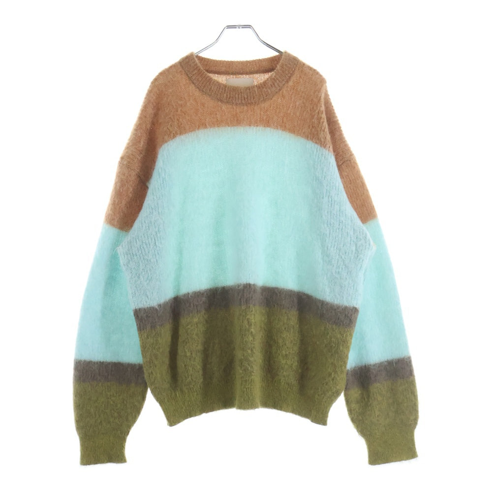 YOKE(ヨーク) MOHAIR BORDER CREWNECK SWEATER YK23FW0572S モヘア ボンバークルーネック 長袖ニットセーター マルチカラー
