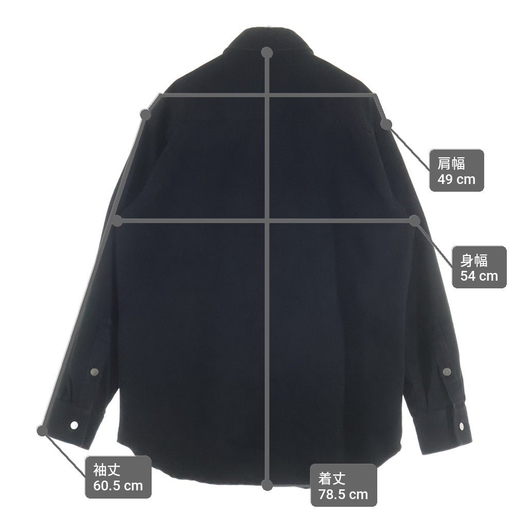 RAF SIMONS(ラフシモンズ) CARRY OVER DENIM SHIRT 172-241 RSパッチデニムジャケット テープロゴ 長袖シャツ ブラック