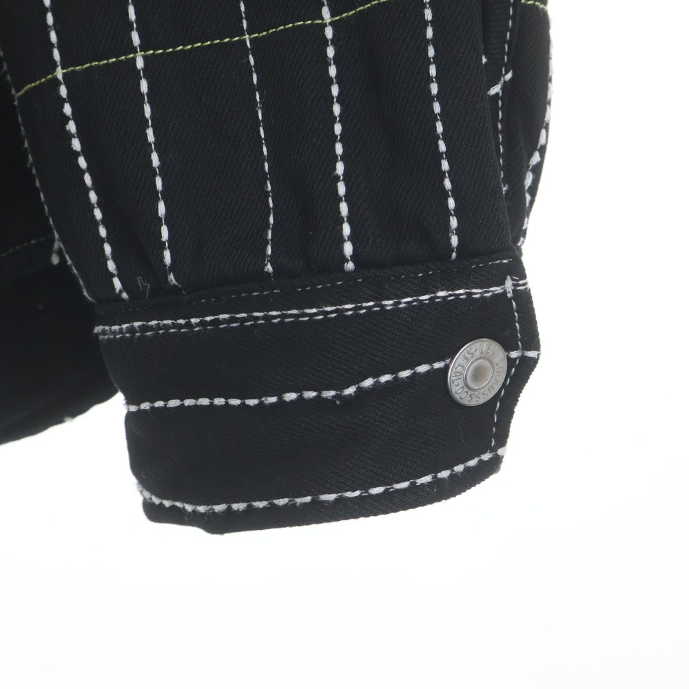 DENIM TEARS(デニムティアーズ) Levis Peace Patchwork Padded Jacket ×リーバイス パデッドステッチ ジャケット ブラック