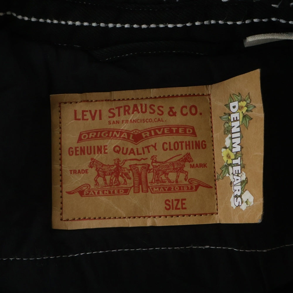 DENIM TEARS(デニムティアーズ) Levis Peace Patchwork Padded Jacket ×リーバイス パデッドステッチ ジャケット ブラック