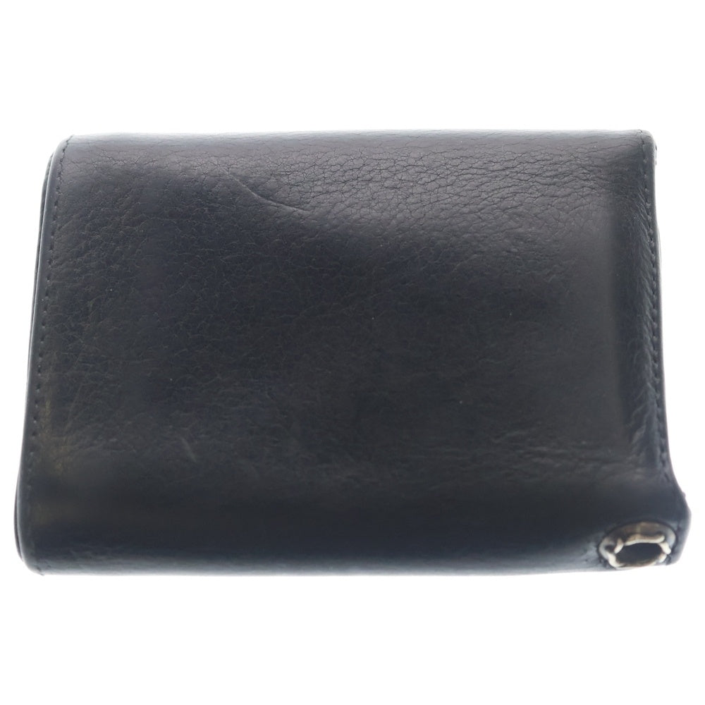 CHROME HEARTS(クロムハーツ) 3FOLD 3フォールド BSフレアボタン レザーウォレット 財布 ブラック BCA364