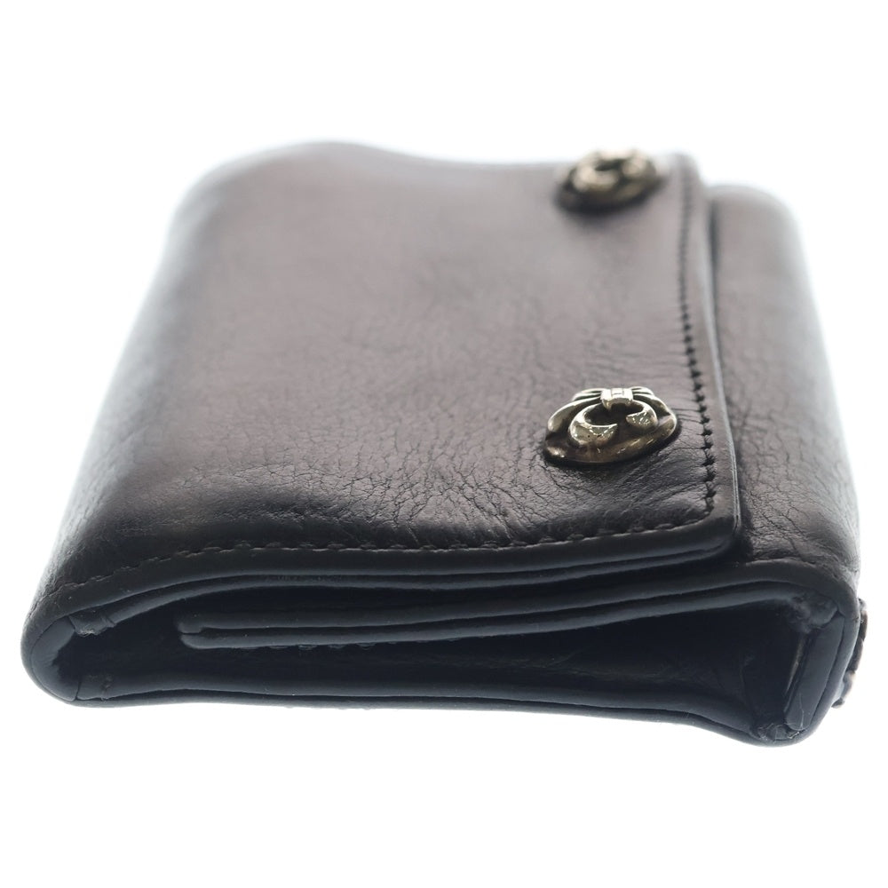 CHROME HEARTS(クロムハーツ) 3FOLD 3フォールド BSフレアボタン レザーウォレット 財布 ブラック BCA364