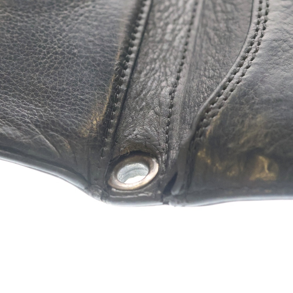 CHROME HEARTS(クロムハーツ) 3FOLD 3フォールド BSフレアボタン レザーウォレット 財布 ブラック BCA364