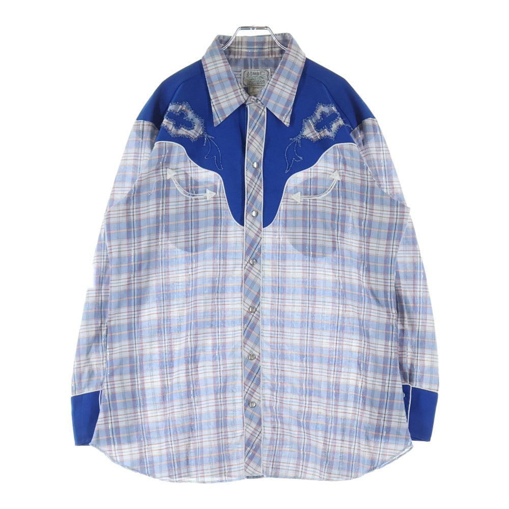 HBARC(エイチバーシー) 70s CHECK WESTERN L/S SHIRT ウェスタン 長袖シャツ ブルー/ホワイト/レッド
