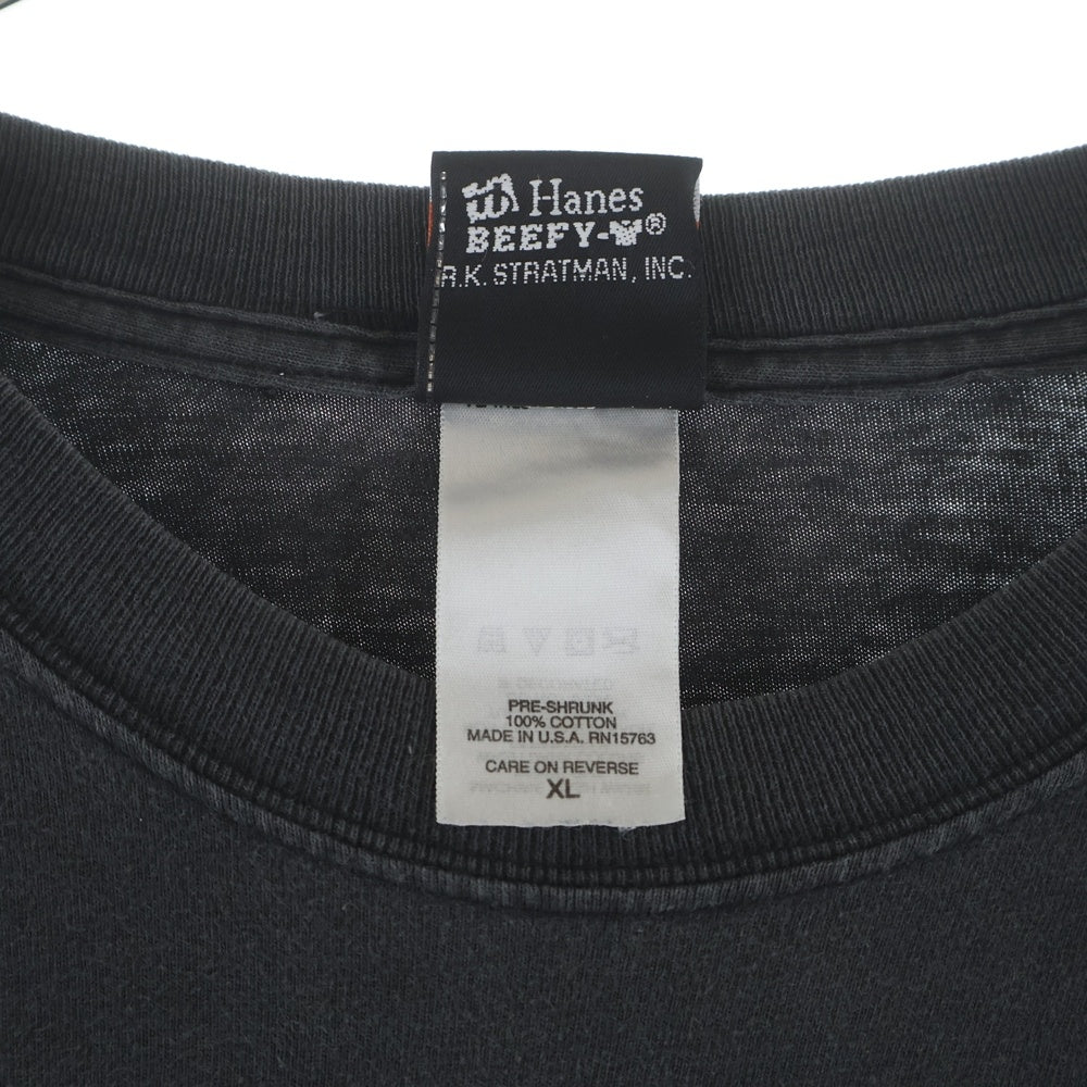 HARLEY DAVIDSON(ハーレーダビッドソン) 90-00S EAGLE FIRE PATTERN FLAME L/S TEE ALAMO CITY イーグル ファイヤーパターン フレーム 長袖Tシャツ カットソー ブラック