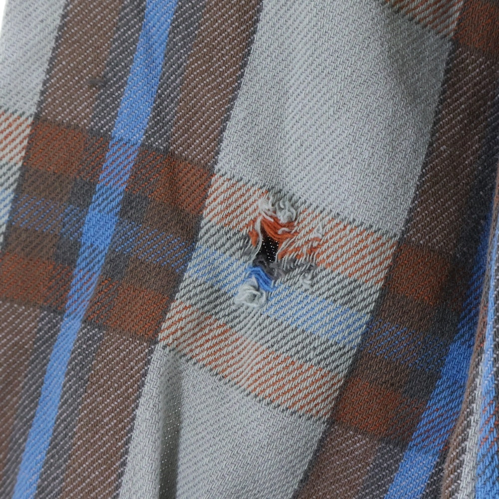 FIVE BROTHERS(ファイブブラザー) 70-80S FLANNEL CHECK L/S SHIRT コットン チェック 長袖 ネルシャツ ブラウン/ブルー/グレー