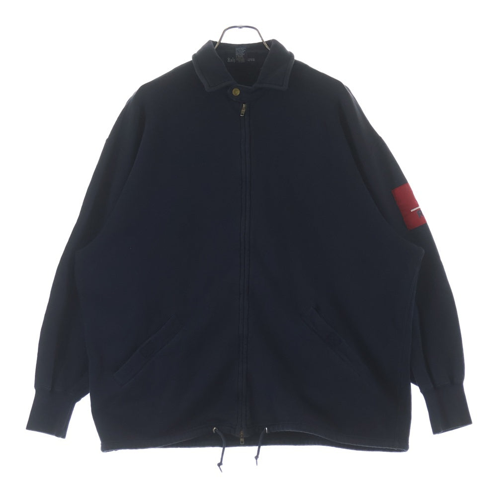 POLO RALPH LAUREN(ポロラルフローレン) 90S WAPPEN ZIP UP SWEAT SWINGTOP JACKET RL-92 チンストラップ ジップアップ スウェット スウィングトップ ジャケット ネイビー