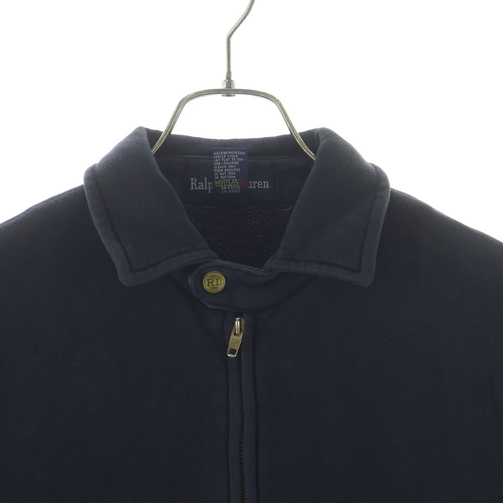 POLO RALPH LAUREN(ポロラルフローレン) 90S WAPPEN ZIP UP SWEAT SWINGTOP JACKET RL-92 チンストラップ ジップアップ スウェット スウィングトップ ジャケット ネイビー