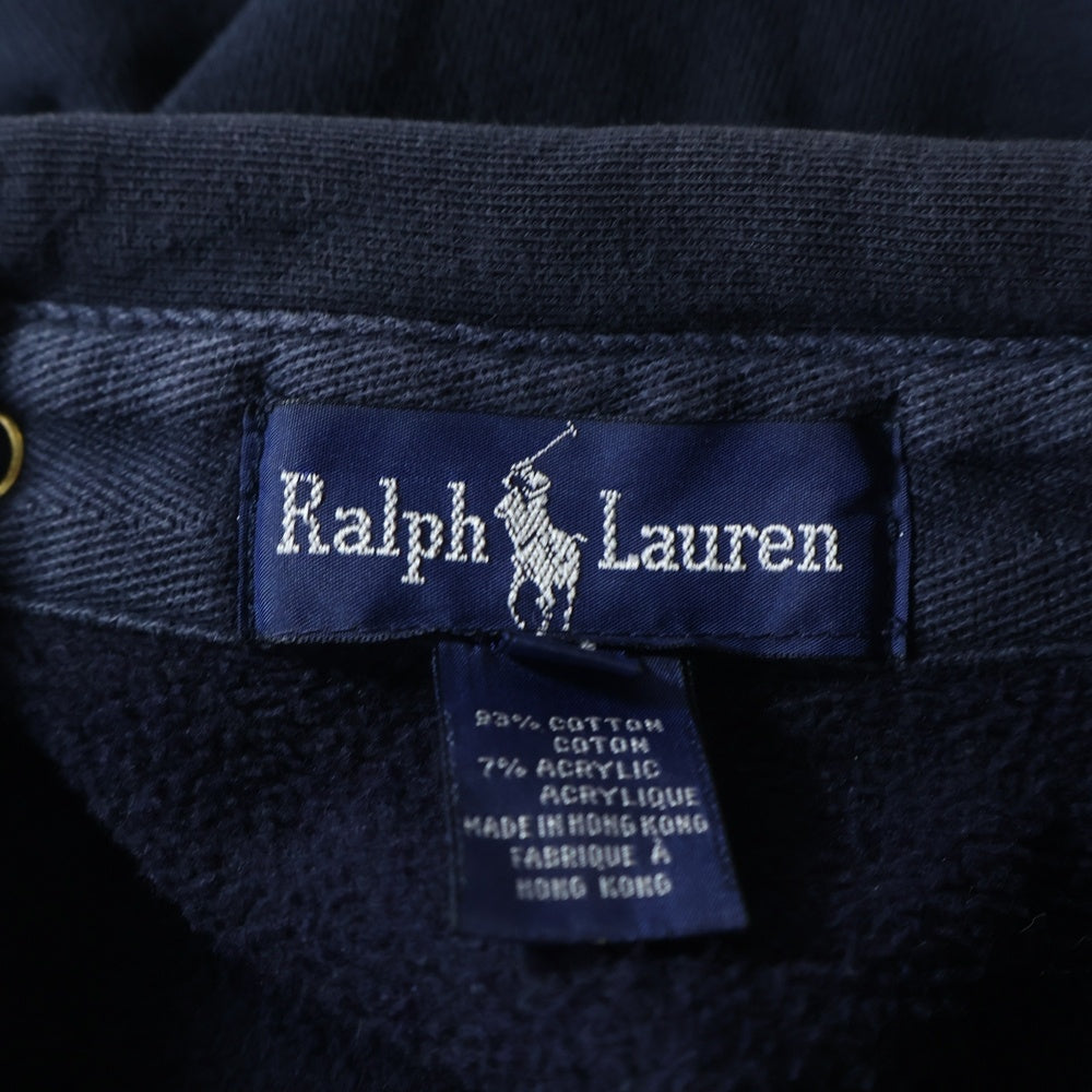 POLO RALPH LAUREN(ポロラルフローレン) 90S WAPPEN ZIP UP SWEAT SWINGTOP JACKET RL-92 チンストラップ ジップアップ スウェット スウィングトップ ジャケット ネイビー