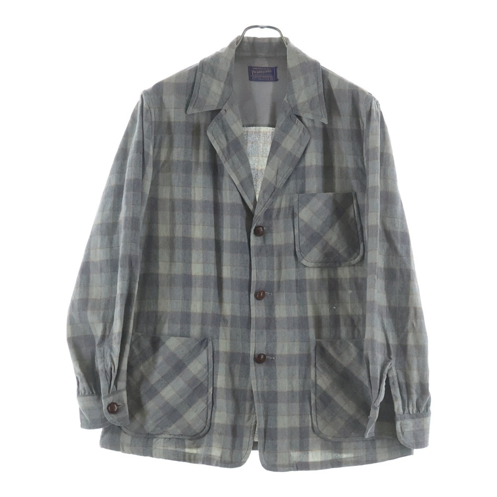 PENDLETON(ペンドルトン) 50S WOOL CHECK TAILERD JACKET ウール チェック テーラードジャケット グレー/オレンジ