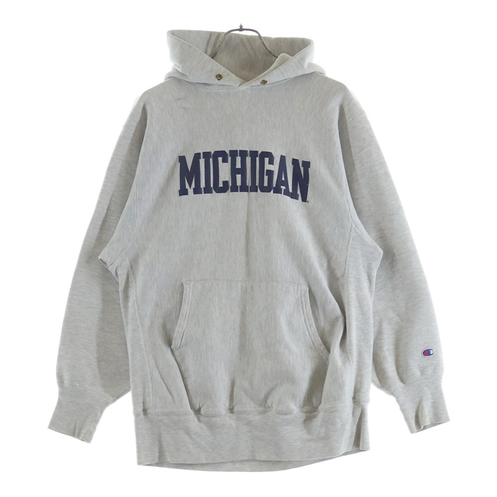 CHAMPION(チャンピオン) 90S REVERSE WEAVE MICHIGAN HOODIE PARKA メキシコ製 ミシガン リバースウィーブ パーカー フーディ 刺しゅうタグ グレー