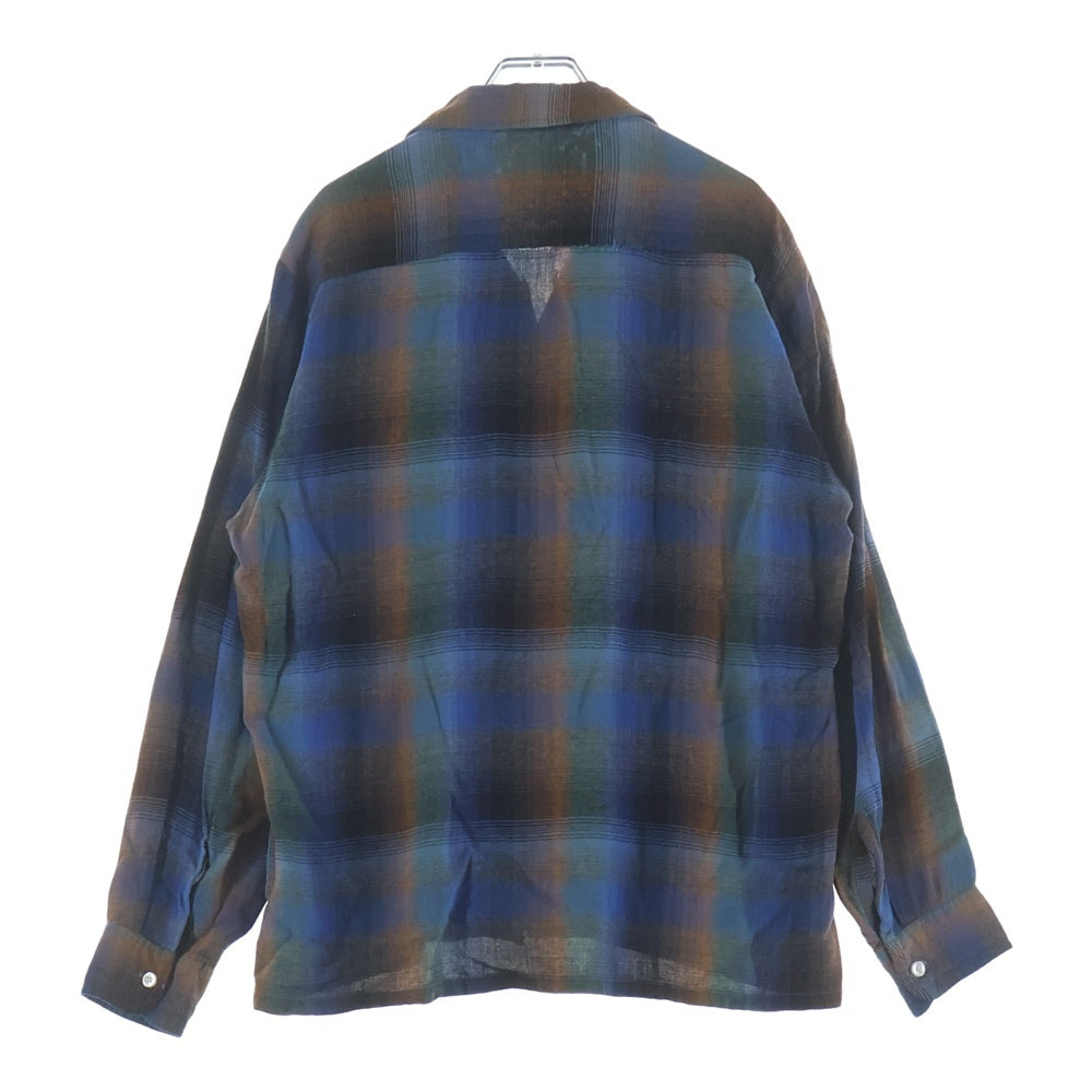 PENNEYS TOWNCRAFT(ぺニーズタウンクラフト) 60s PLUS OMBRE CHECK RAYON SHIRT プラス オンブレチェック レーヨン 長袖シャツ ブルー/ブラック/ブラウン