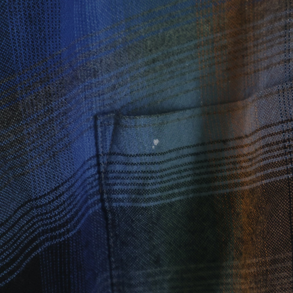 PENNEYS TOWNCRAFT(ぺニーズタウンクラフト) 60s PLUS OMBRE CHECK RAYON SHIRT プラス オンブレチェック レーヨン 長袖シャツ ブルー/ブラック/ブラウン