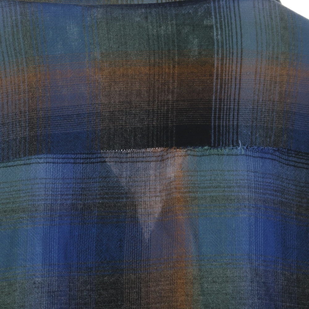 PENNEYS TOWNCRAFT(ぺニーズタウンクラフト) 60s PLUS OMBRE CHECK RAYON SHIRT プラス オンブレチェック レーヨン 長袖シャツ ブルー/ブラック/ブラウン