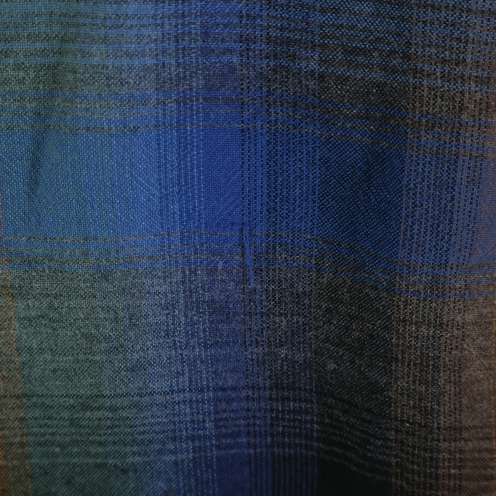 PENNEYS TOWNCRAFT(ぺニーズタウンクラフト) 60s PLUS OMBRE CHECK RAYON SHIRT プラス オンブレチェック レーヨン 長袖シャツ ブルー/ブラック/ブラウン