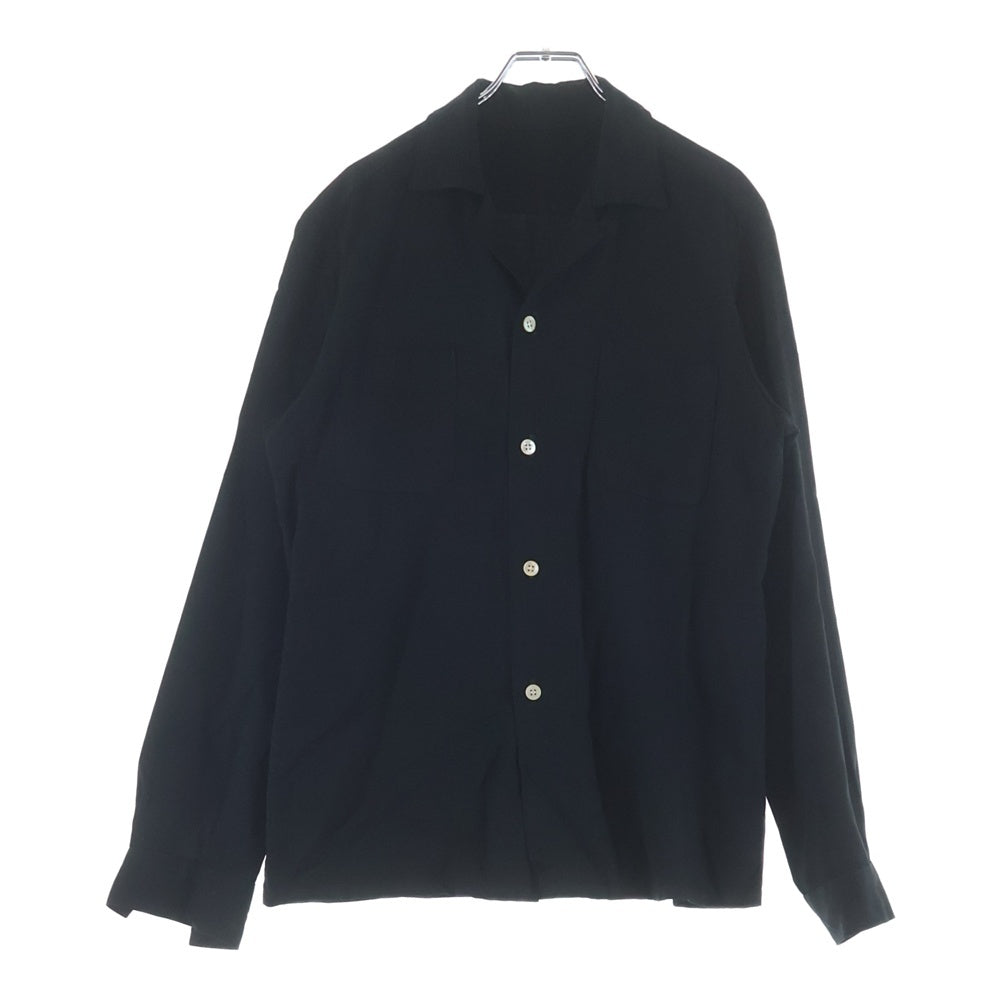 VINTAGE(ヴィンテージ) 50-60s GABARDINE L/S SOLID SHIRT ギャバジン 長袖シャツ ソリッド ロカシャツ ギャバシャツ ブラック