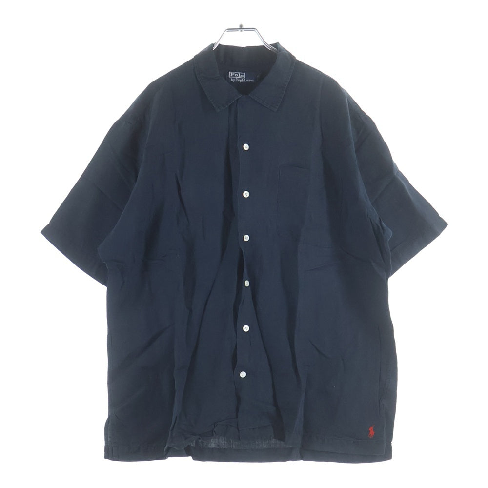 POLO RALPH LAUREN(ポロラルフローレン) CALDWELL SILK LINEN OPEN COLOR S/S SHIRT シルク リネン オープンカラー 開襟 半袖シャツ ブラック
