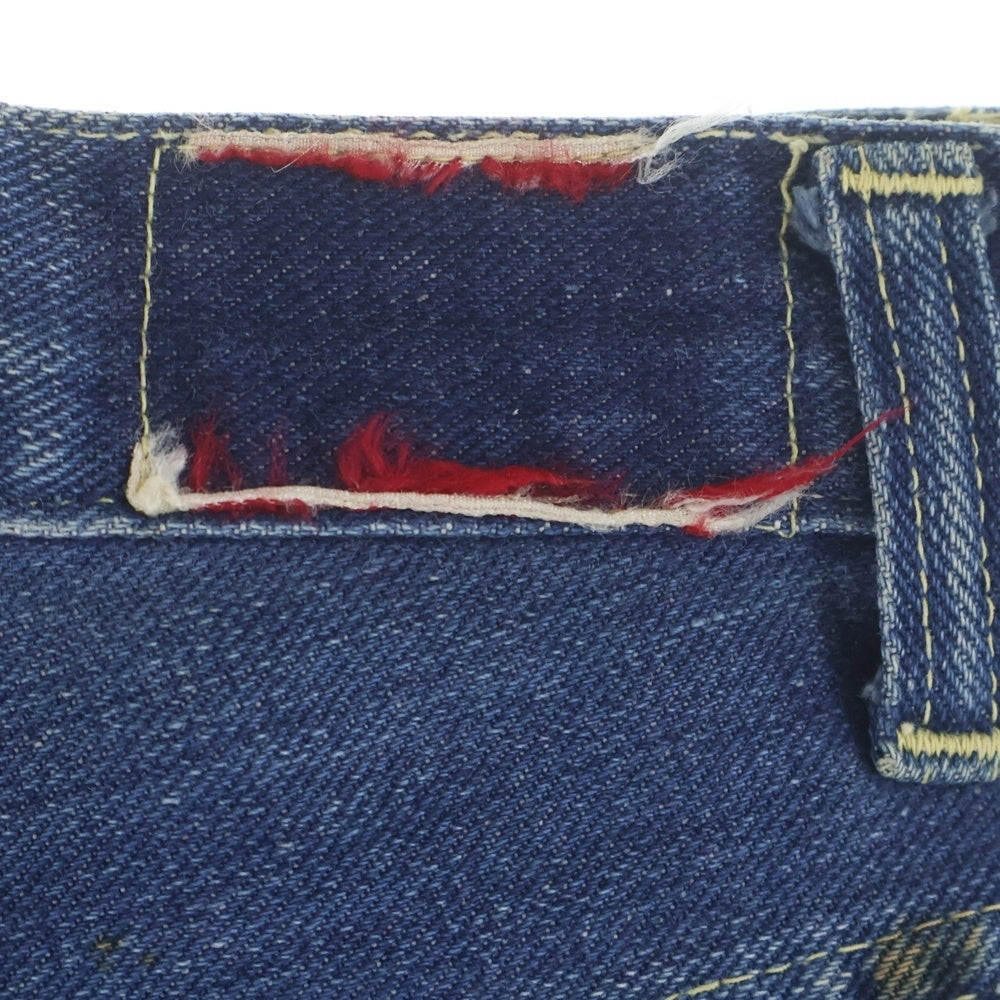 VINTAGE(ヴィンテージ) 20-30S DENIM PAINTER PANTS 股リベット コインポケット赤耳 ドーナツボタン オールイエローステッチ デニム ペインター パンツ インディゴ