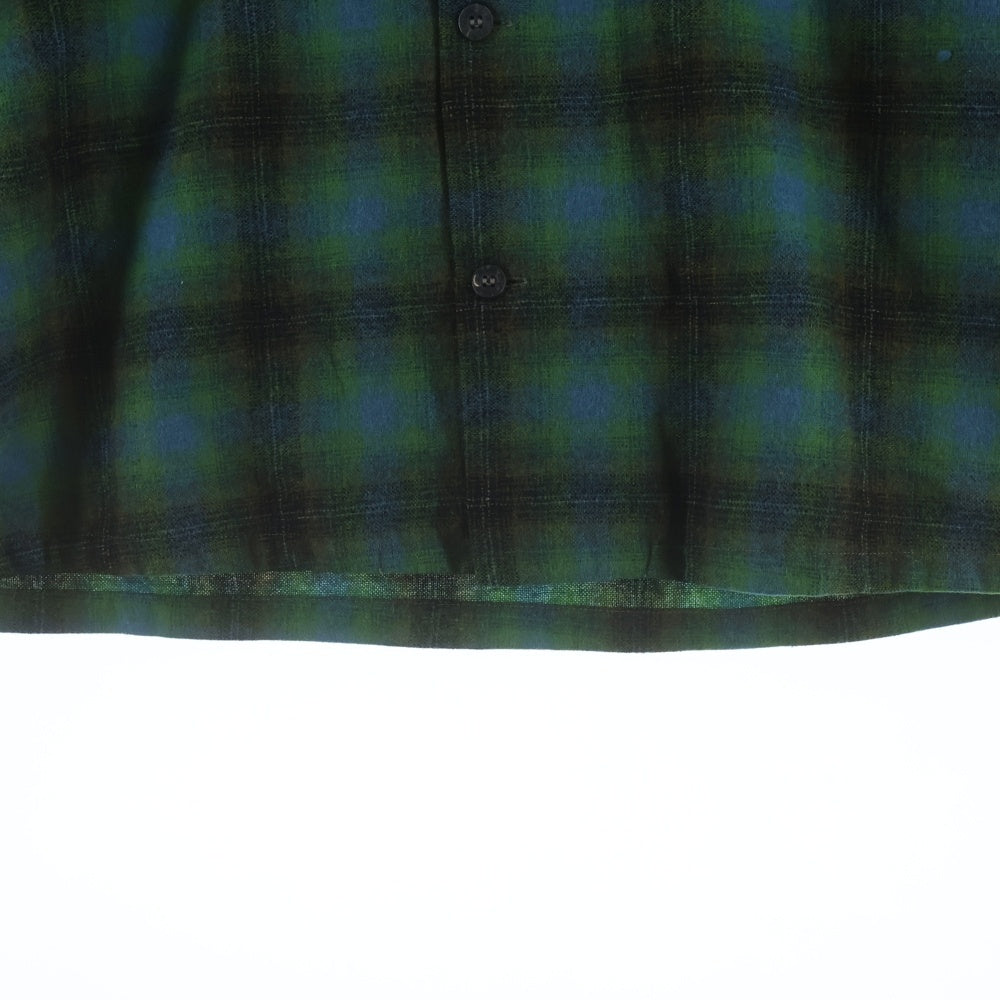 PENNEYS TOWNCRAFT(ぺニーズタウンクラフト) 60-70S WOOL CHECK OPEN COLOR L/S SHIRT 開襟 チェック 長袖シャツ グリーン/ブラウン/ブルー