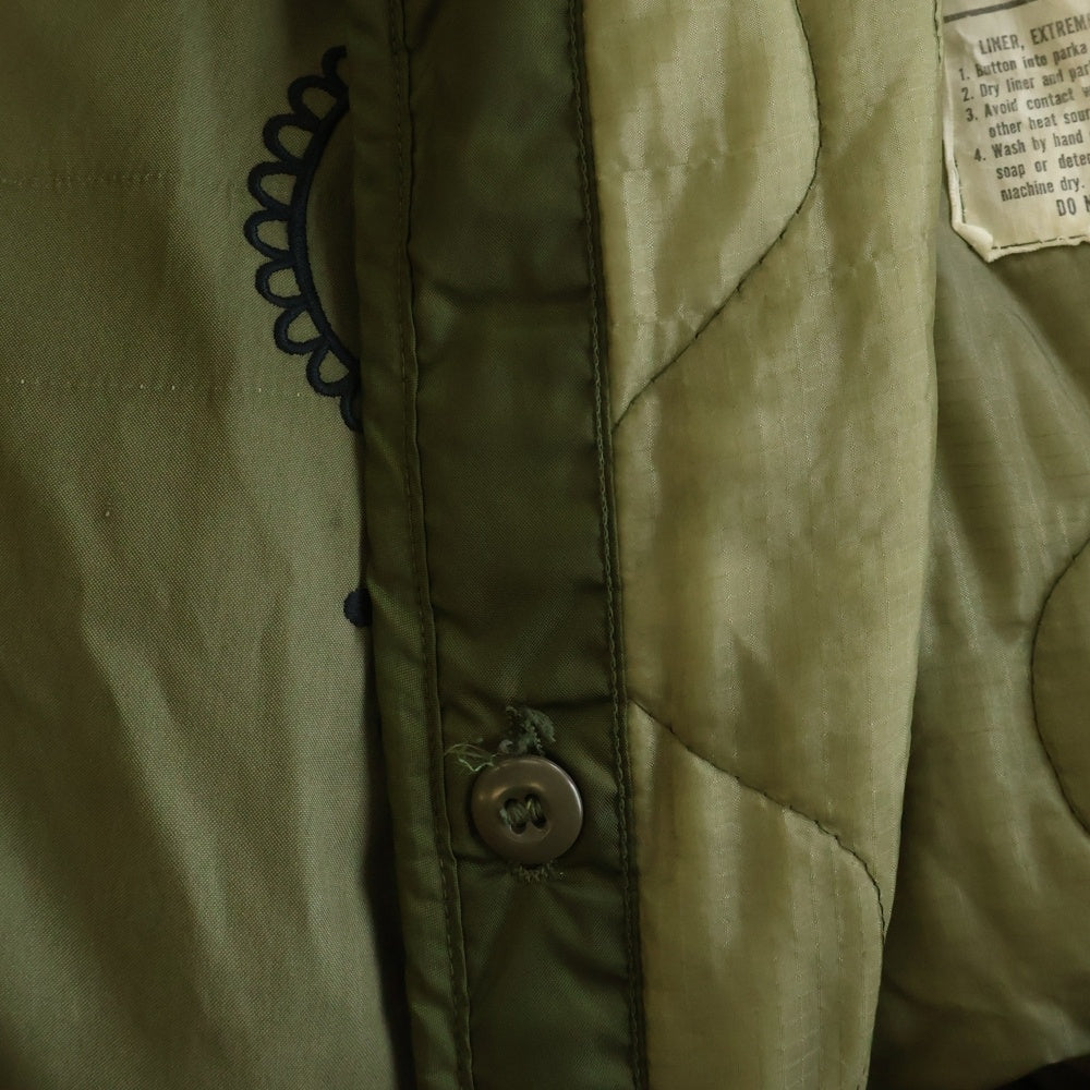 NO BRAND(ノーブランド) YEAH RIGHT!! REMAKE LEATHER SLEEVE MODS COAT リメイク レザースリーブ モッズコート カーキ