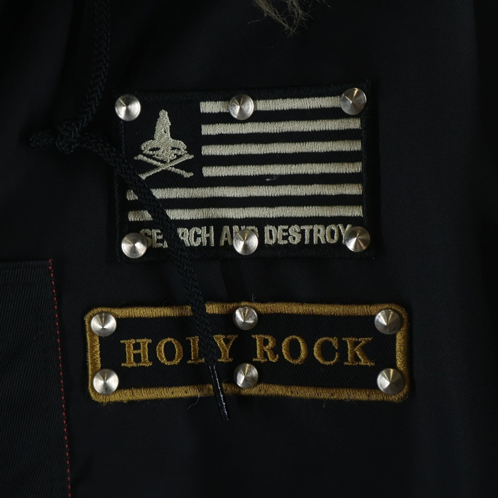 HYSTERIC GLAMOUR(ヒステリックグラマー) N-3B LEATHER SLEEVE JACKET レザースリーブ ナイロン ジャケット ブラック 0253AC07