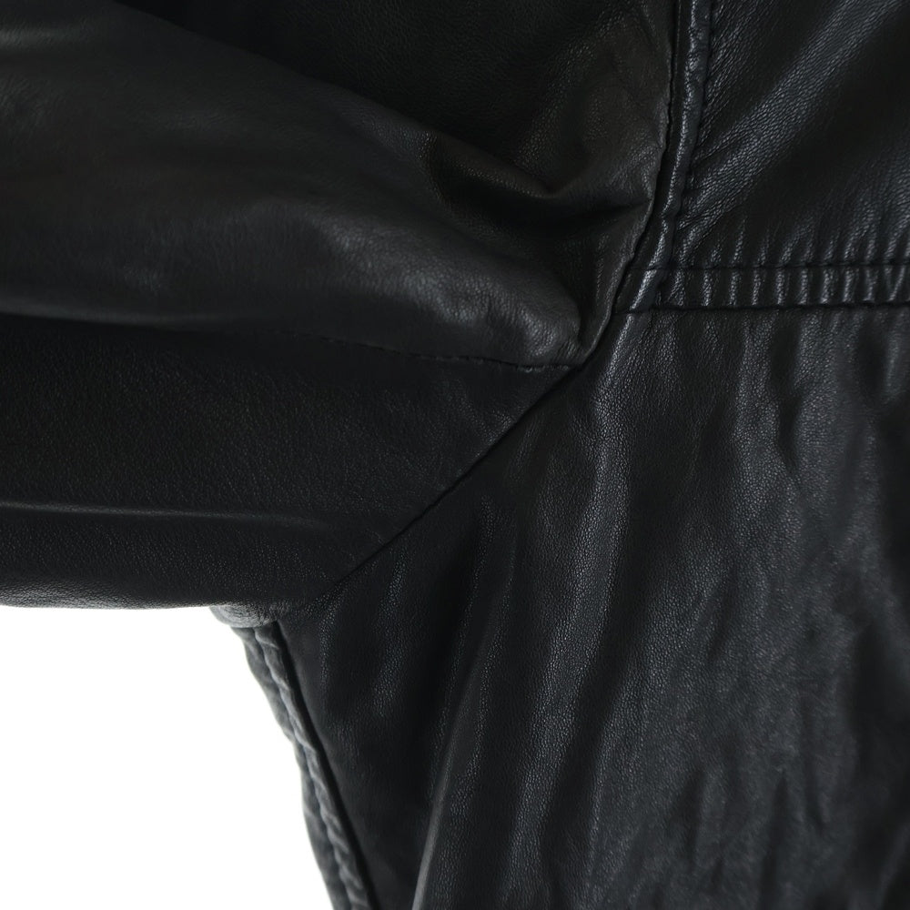 HELMUT LANG(ヘルムートラング) ARCHIVE LEATHER HOODED COAT JACKET アーカイブ レザー フード コート ラウンドジップ ジャケット ブラック 806HM425