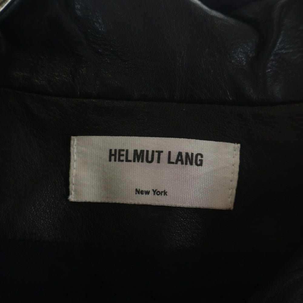 HELMUT LANG(ヘルムートラング) ARCHIVE LEATHER HOODED COAT JACKET アーカイブ レザー フード コート ラウンドジップ ジャケット ブラック 806HM425