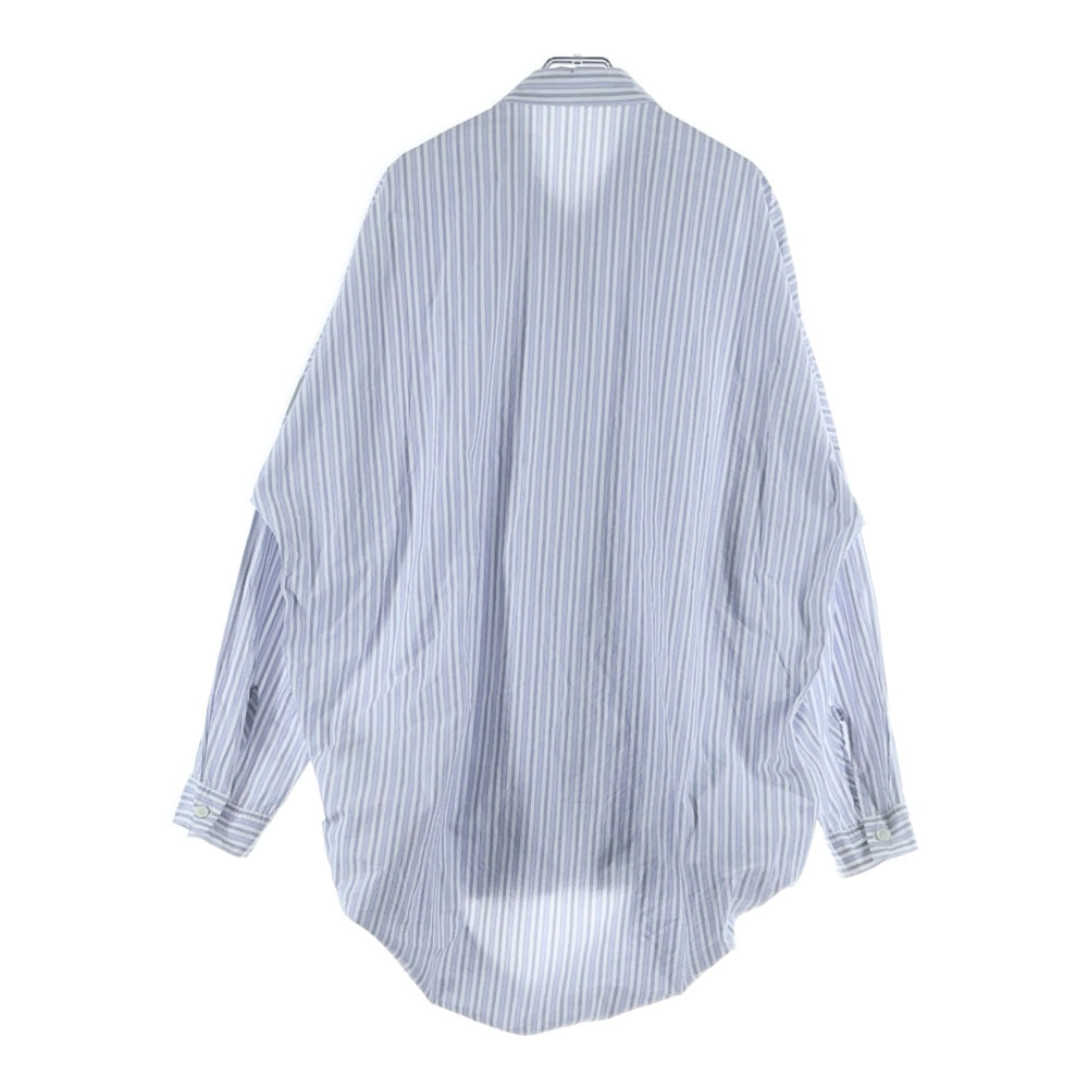 ESSAY(エッセイ) SH-1 BALLON SHIRT Sax Stripe バルーン ストライプ 長袖シャツ ES08MSH-01