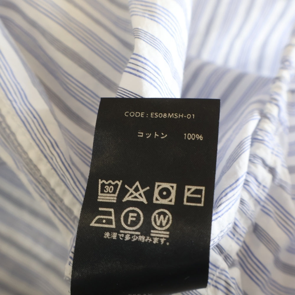 ESSAY(エッセイ) SH-1 BALLON SHIRT Sax Stripe バルーン ストライプ 長袖シャツ ES08MSH-01