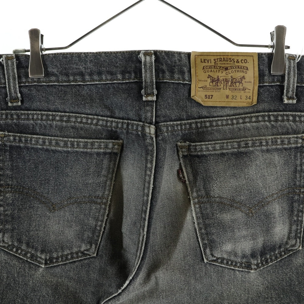 Levi's(リーバイス) 90S 517 スモールe ボタン裏刻印515 先染め USA製 ボタンフライ ブーツカット デニムパンツ ブラック