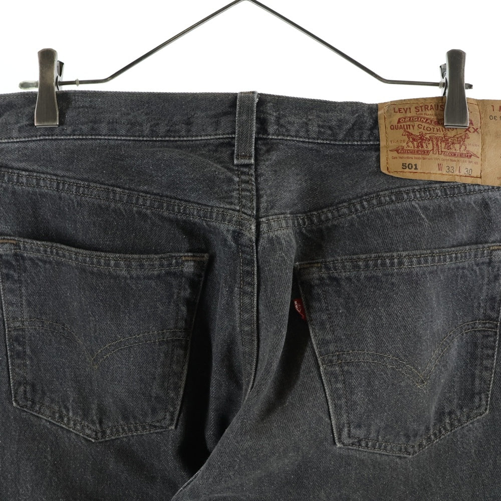 Levi's(リーバイス) 90S 501 スモールe 先染め USA製 ボタンフライ デニムパンツ ブラック