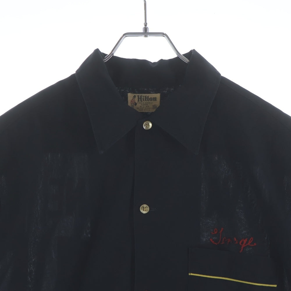 VINTAGE(ヴィンテージ) 50-60S HILTON RAYON BOWLING SHIRTS 刺繍 バドワイザー ボーリングシャツ ブラック