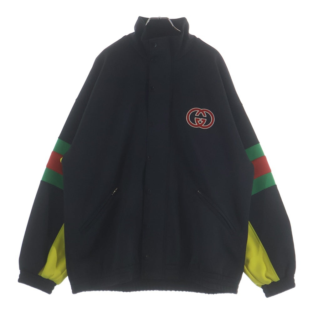 GUCCI(グッチ) ウェブストライプ ライトネオプレン ジップアップ トラック ジャケット 706437