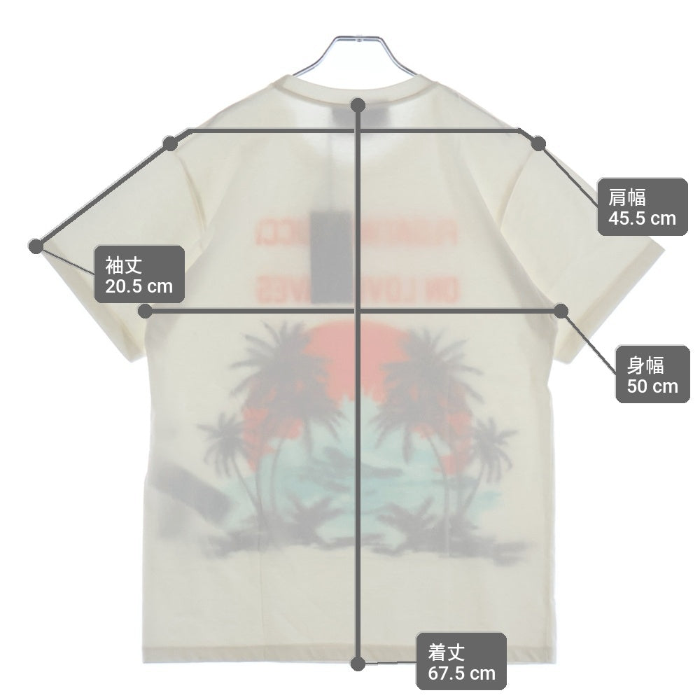 GUCCI(グッチ) Palm Tree Sequin 615044 パームツリー スパンコール 半袖Tシャツ ホワイト