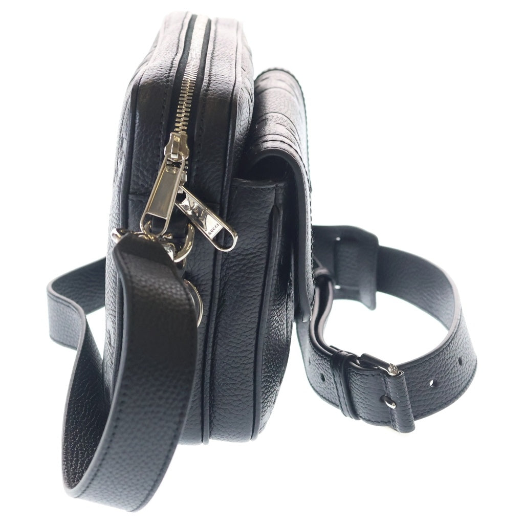 Gucci ボディバッグ ブラック レザー GGパターン GUCCI(グッチ) ジャンボGG スモールクロスボディバッグ レザー
