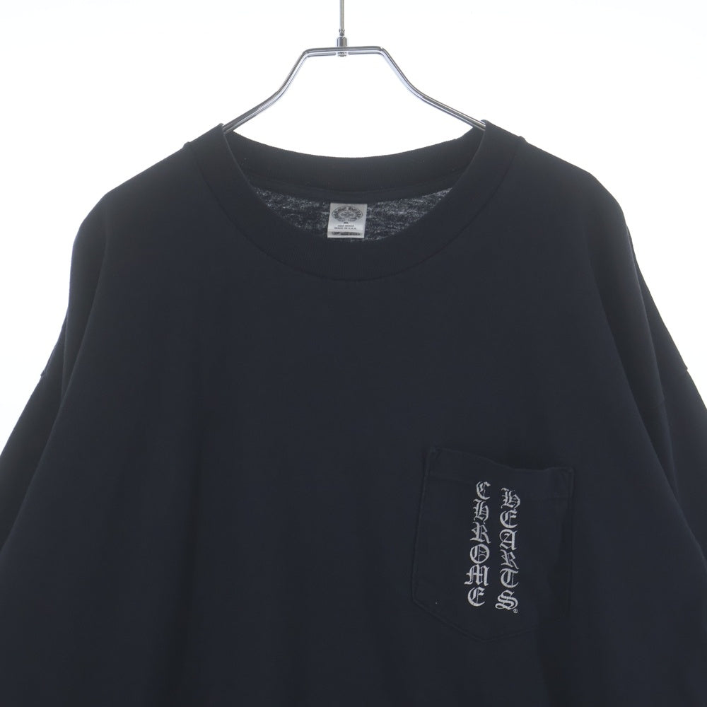 CHROME HEARTS(クロムハーツ) RS3 CROSS L/S TEE ヴァーティカルロゴ アールエススリー 長袖クルーネックカットソー ブラック