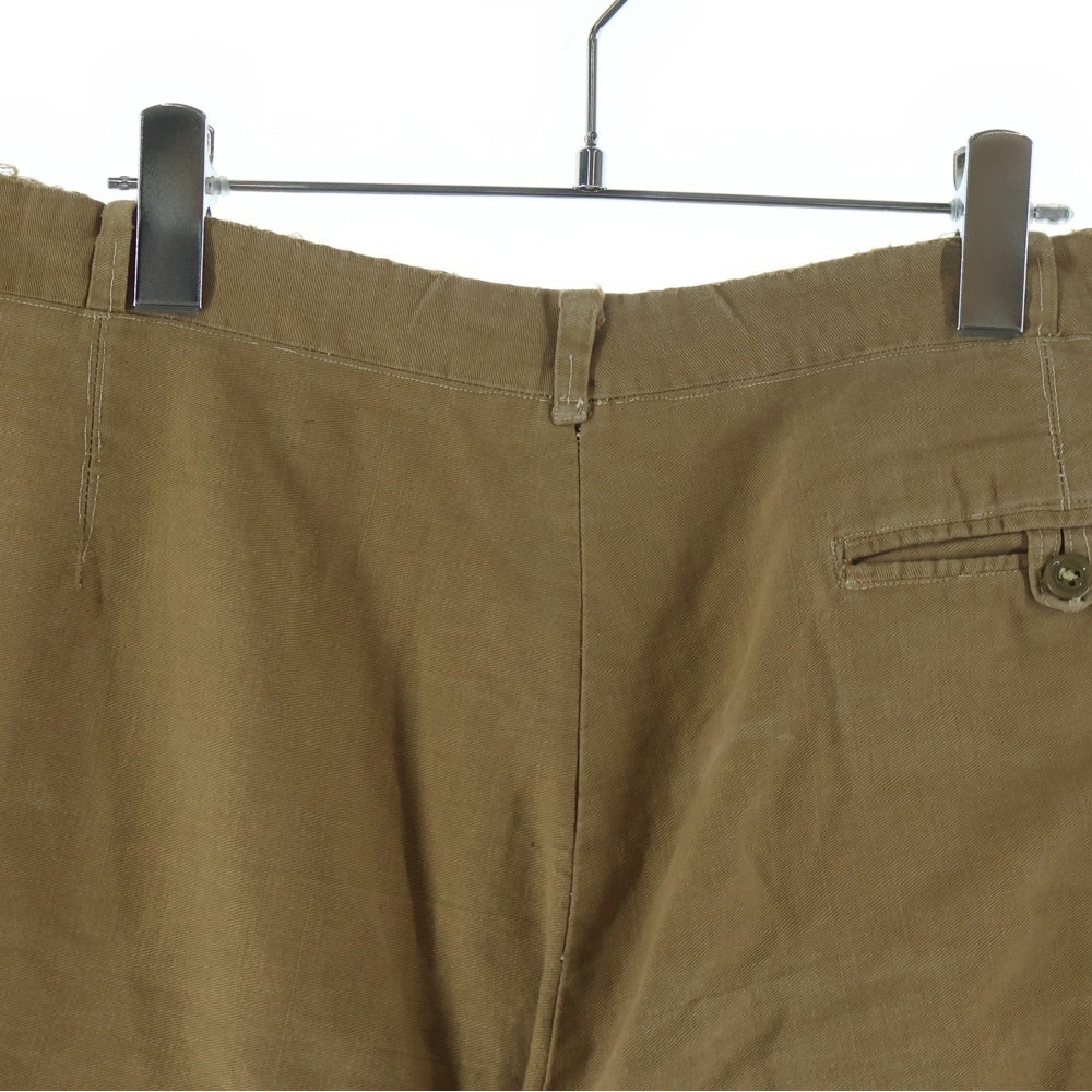VINTAGE(ヴィンテージ) 30-40 U.S. ARMY CHINO SHORTS 初期型 尿素ボタン アーミー 片ポケ ツータック チノ ショーツ ベージュ