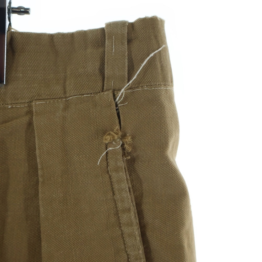 VINTAGE(ヴィンテージ) 30-40 U.S. ARMY CHINO SHORTS 初期型 尿素ボタン アーミー 片ポケ ツータック チノ ショーツ ベージュ