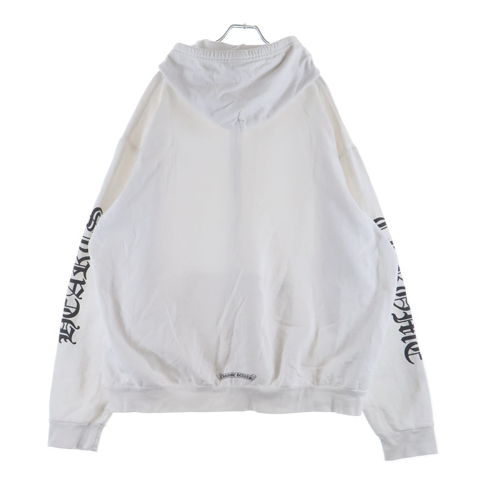 CHROME HEARTS(クロムハーツ) Vertical Arm Logo Zip Up Hoodie バーティカルアームロゴ ジップアップフーディー パーカー ホワイト