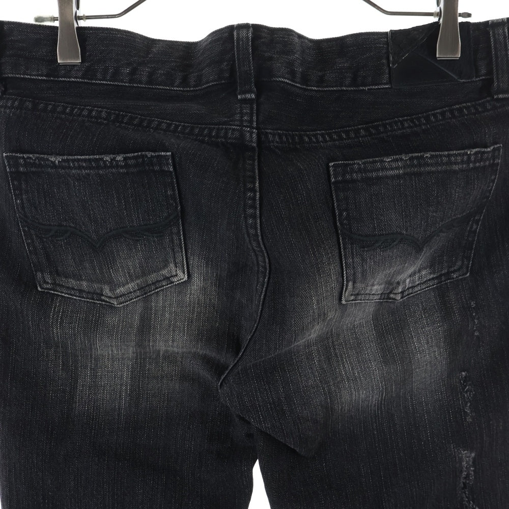 FUGA(フーガ) FLARE PANTS フレア ペンキ ダメージ 加工 パンツ ブラック