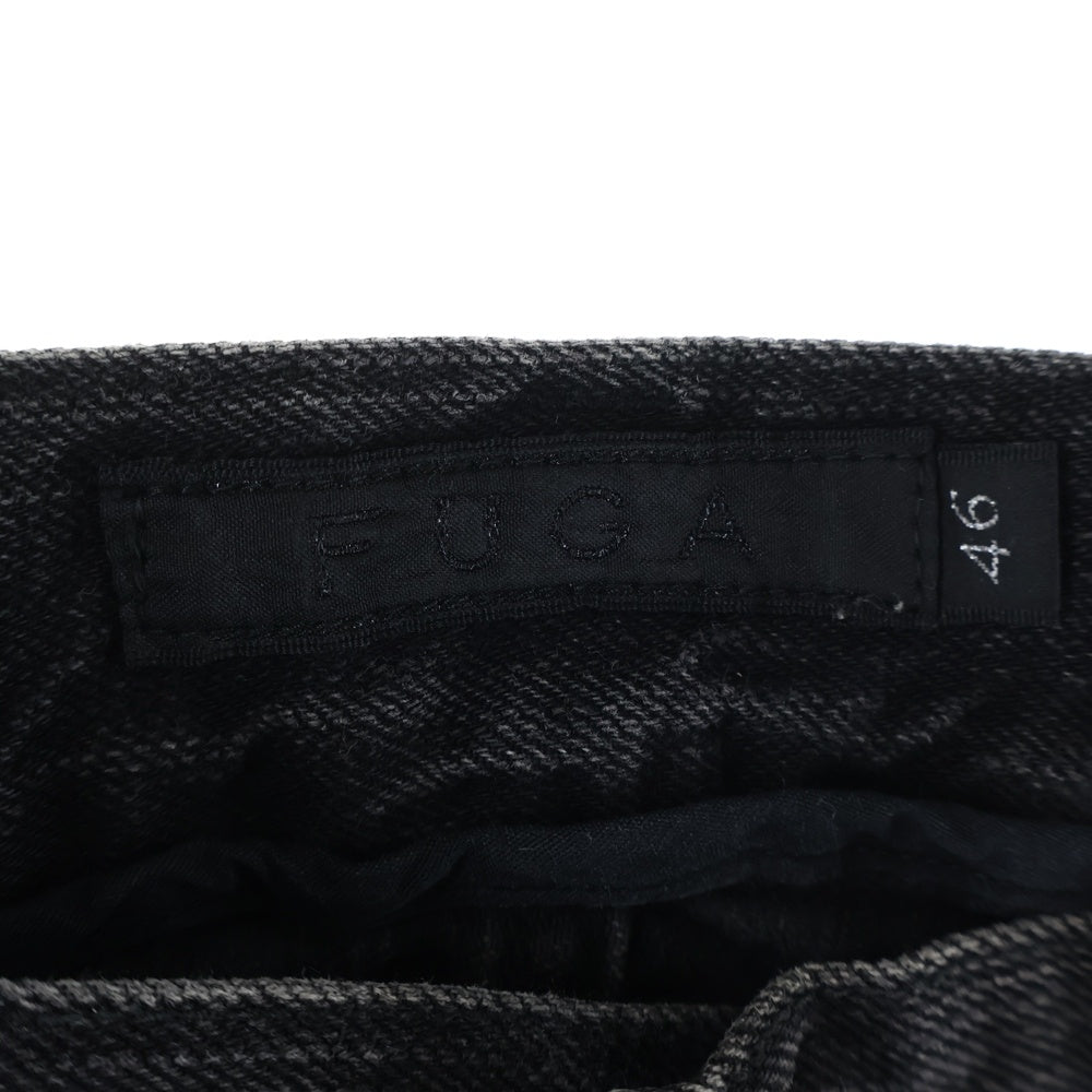 FUGA(フーガ) FLARE PANTS フレア ペンキ ダメージ 加工 パンツ ブラック