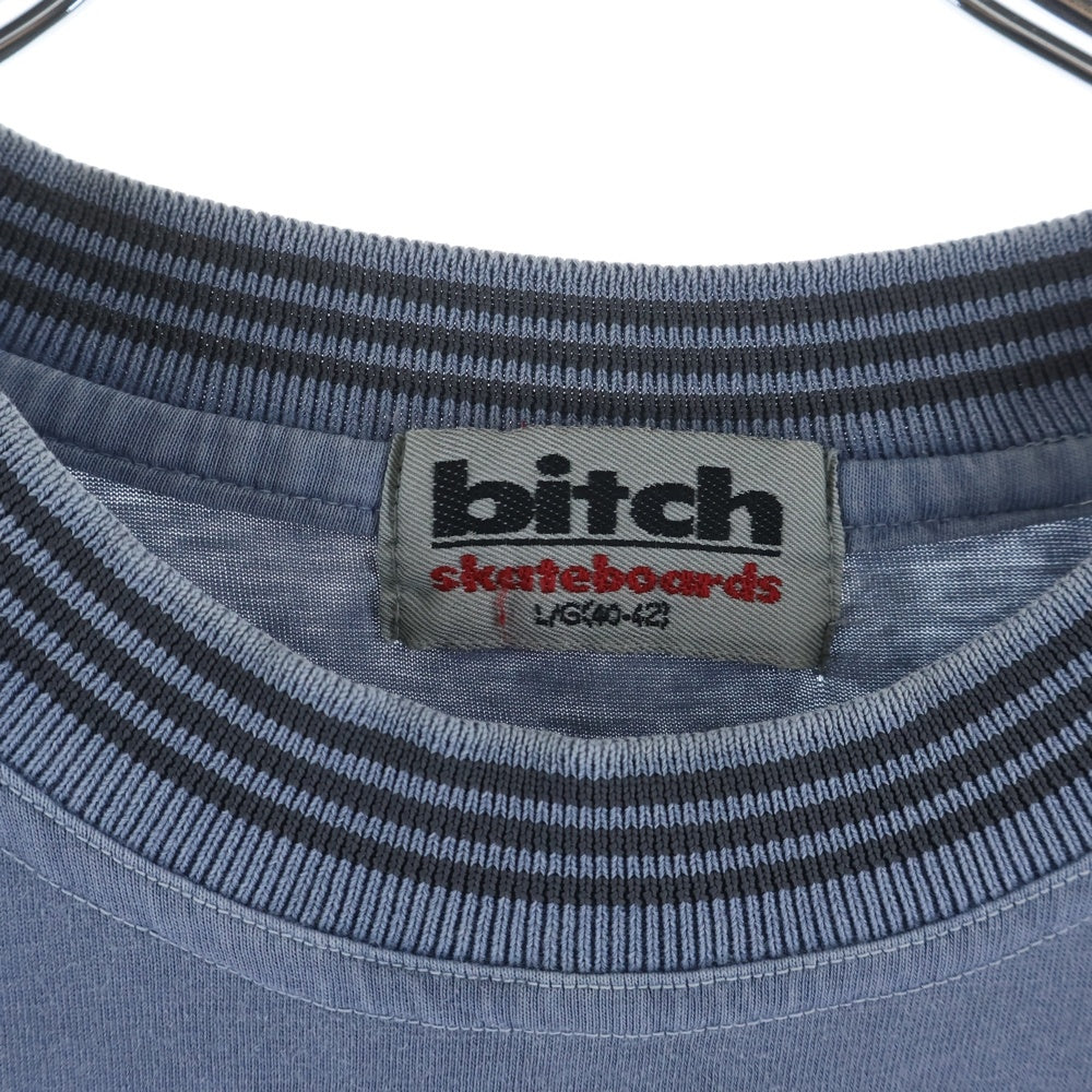 VINTAGE(ヴィンテージ) 90S BITCH SKATEBOARDS RIB LINE L/S TEE ビッチ スケート ボーズ リブ ライン 長袖Tシャツ カットソー ブルー