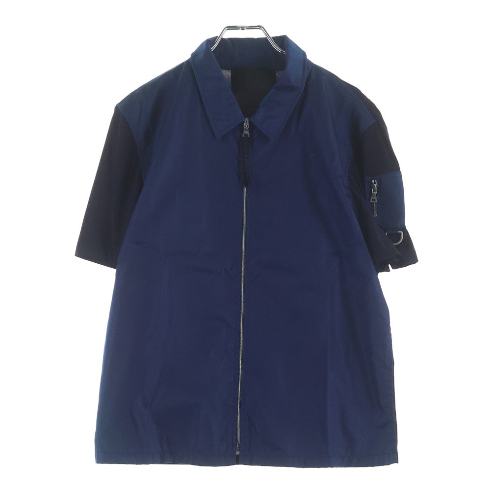PRADA(プラダ) 00S NYLON GABARDINE JACKET ナイロン ギャバジン ジップ 半袖 ジャケット ネイビー