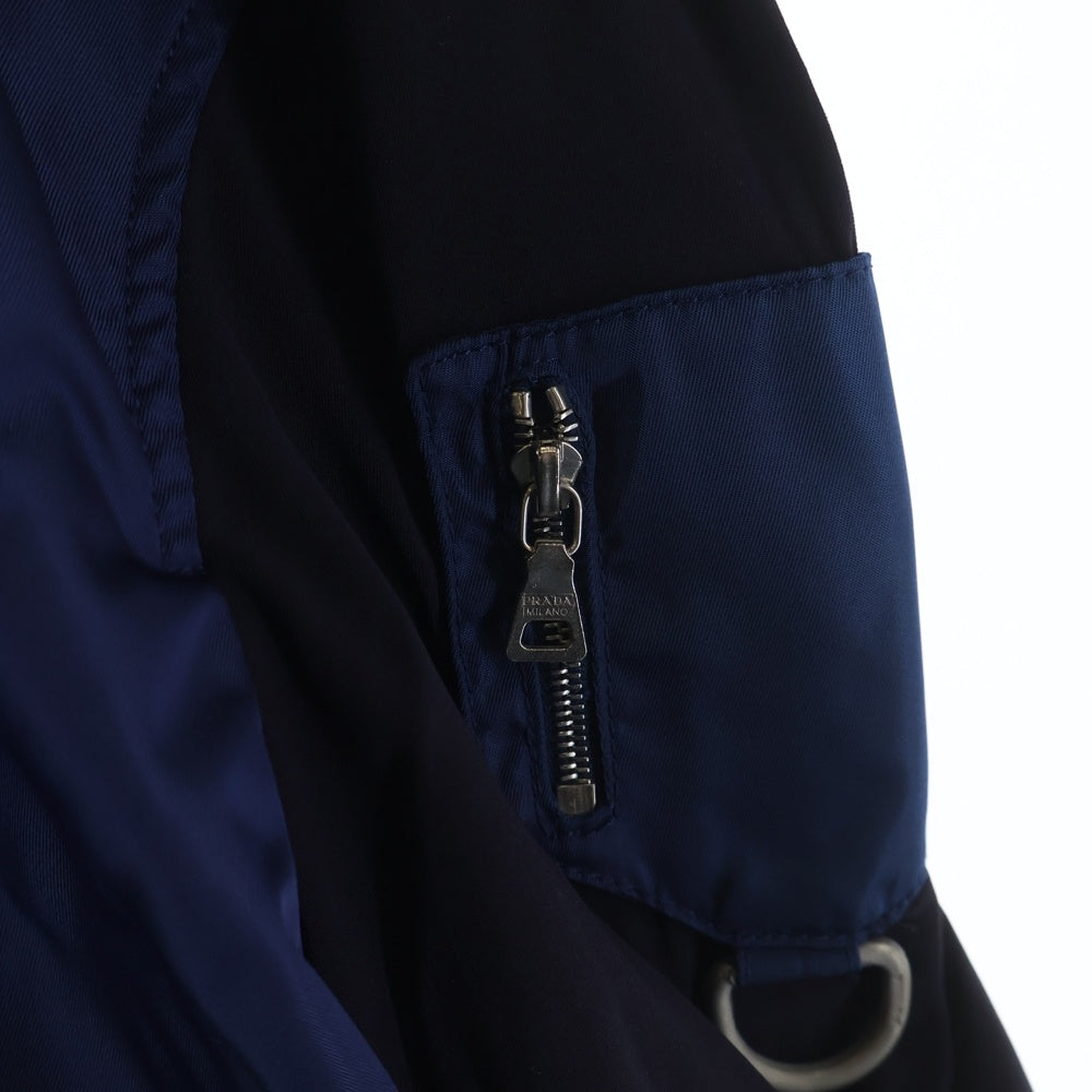 PRADA(プラダ) 00S NYLON GABARDINE JACKET ナイロン ギャバジン ジップ 半袖 ジャケット ネイビー