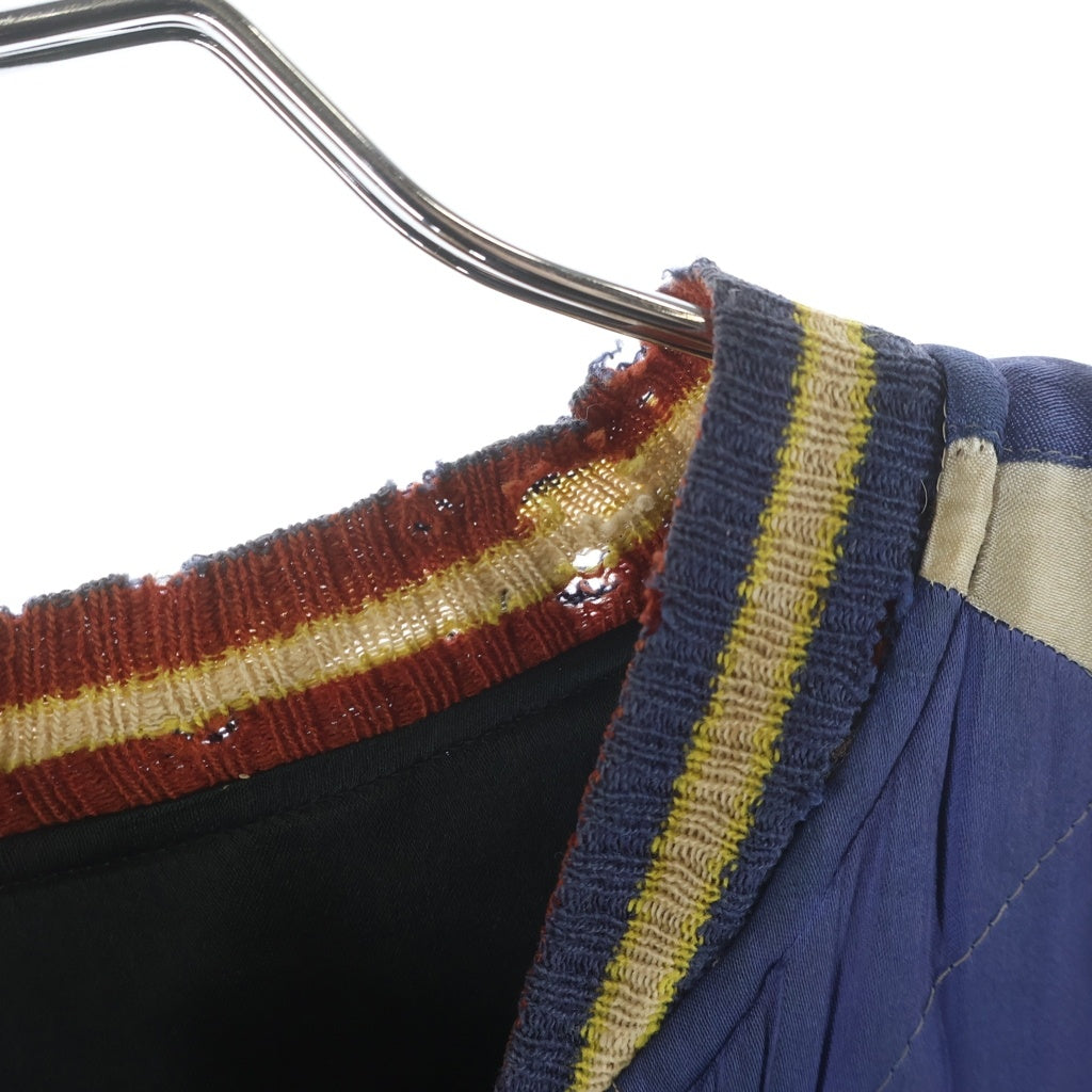 VINTAGE(ヴィンテージ) 50S Souvenir Jacket 虎 鷹 中綿入り T.T.S ZIP ブラック/ブルー