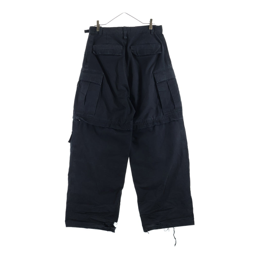 バレンシアガ  24SS  790982 TKP27 ダメージ加工ラージカーゴロングパンツ メンズ S BALENCIAGA(バレンシアガ) 24SS LARGE CARGO PANTS ダメージ加工