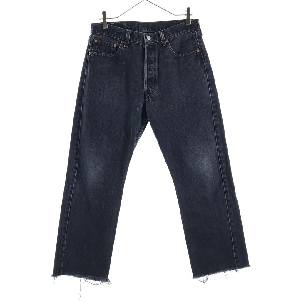 Levi's(リーバイス) 90S 501 CUT OFF 後染め ボタン裏刻印522 スモールe デニムパンツ ブラック