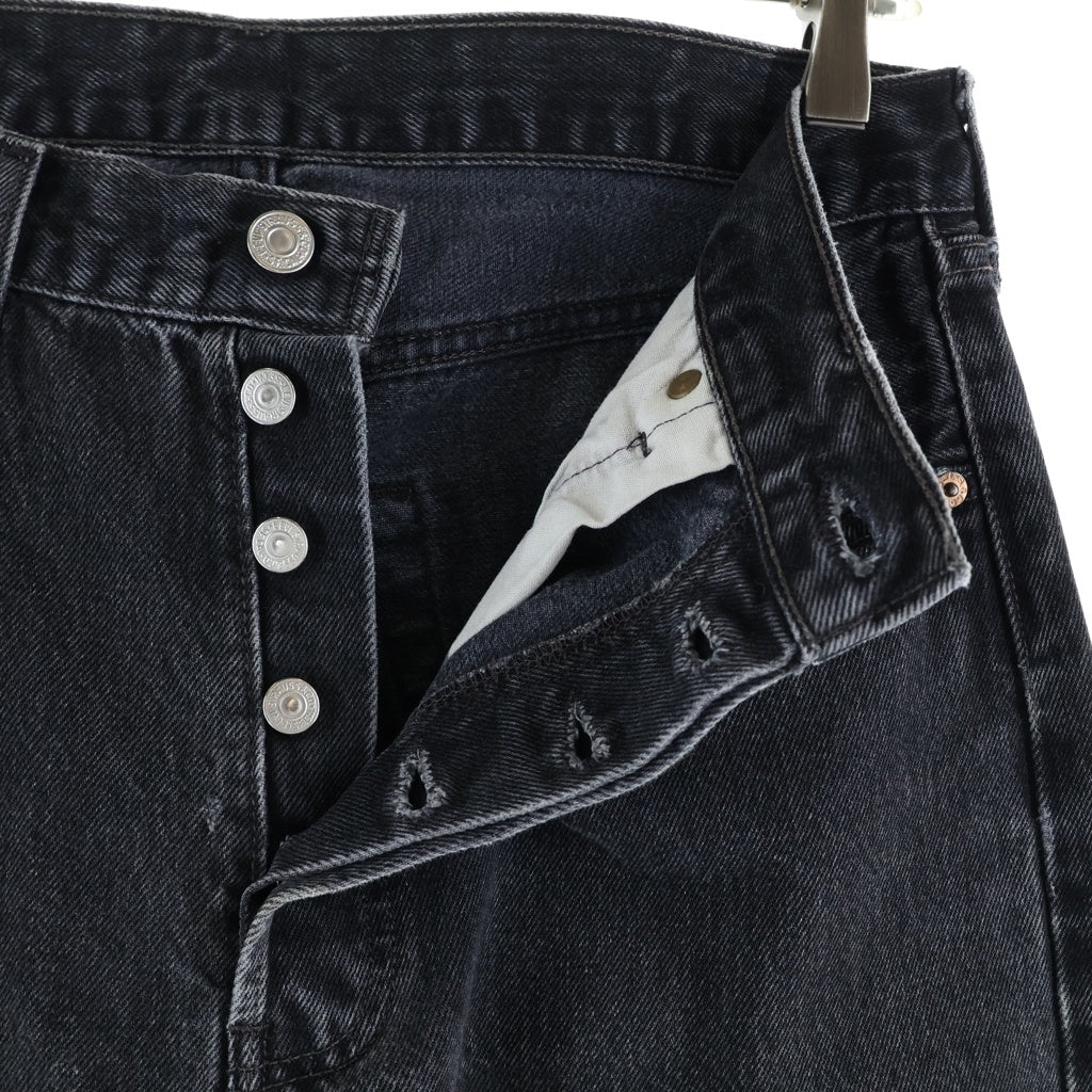 Levi's(リーバイス) 90S 501 CUT OFF 後染め ボタン裏刻印522 スモールe デニムパンツ ブラック