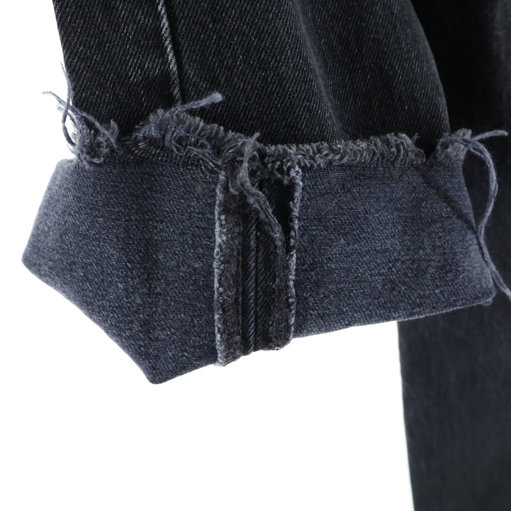 Levi's(リーバイス) 90S 501 CUT OFF 後染め ボタン裏刻印522 スモールe デニムパンツ ブラック
