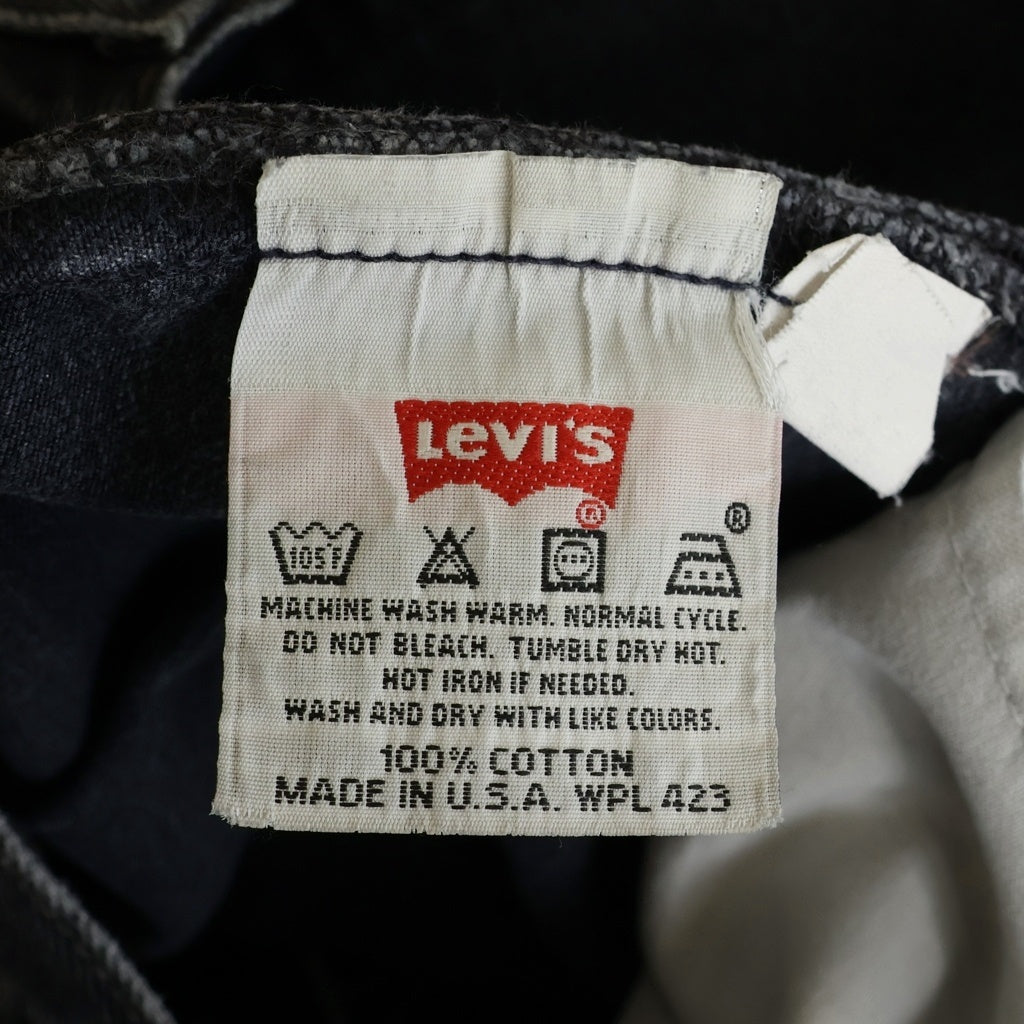 Levi's(リーバイス) 90S 501 CUT OFF 後染め ボタン裏刻印522 スモールe デニムパンツ ブラック